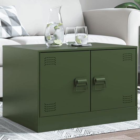 vidaXL Coffee Table Olive Green 67x50x44 cm Steel