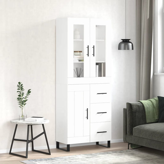 vidaXL Highboard White 69.5x34x180 cm Engineered Wood