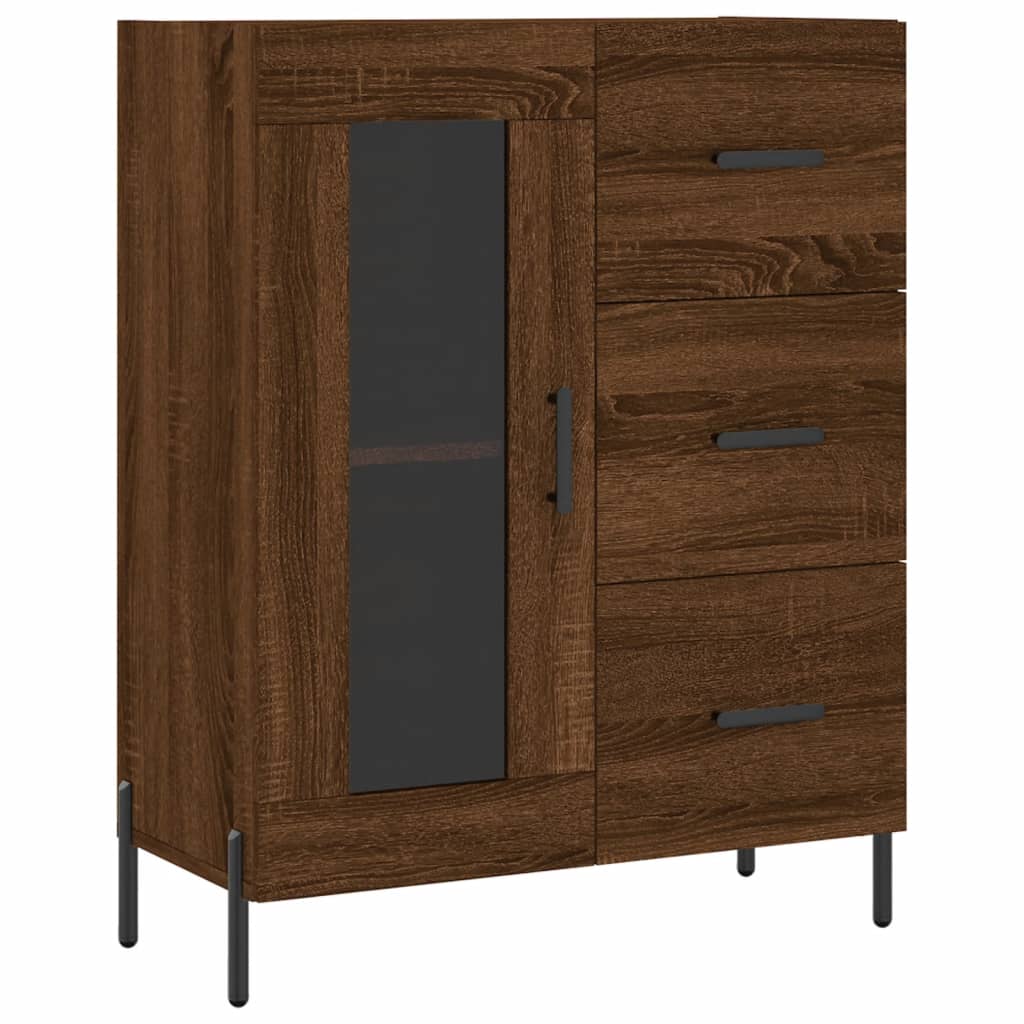 vidaXL Highboard Brown Oak 69.5x34x180 cm Engineered Wood