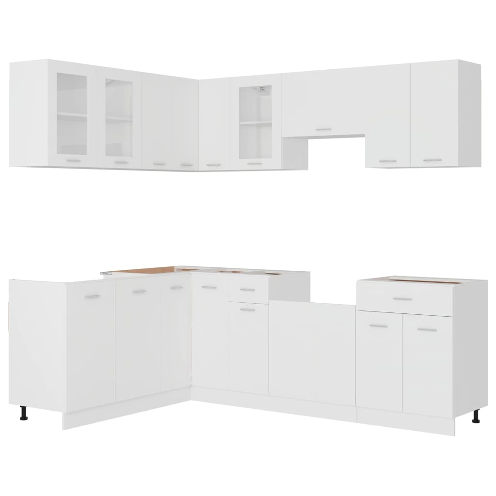 vidaXL 11 Piece Kitchen Cabinet Set White Engineered Wood