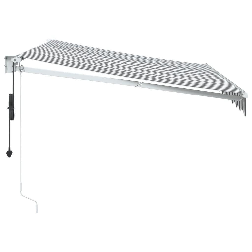 vidaXL Retractable Awning Anthracite and White 3x2.5 m Fabric&Aluminium