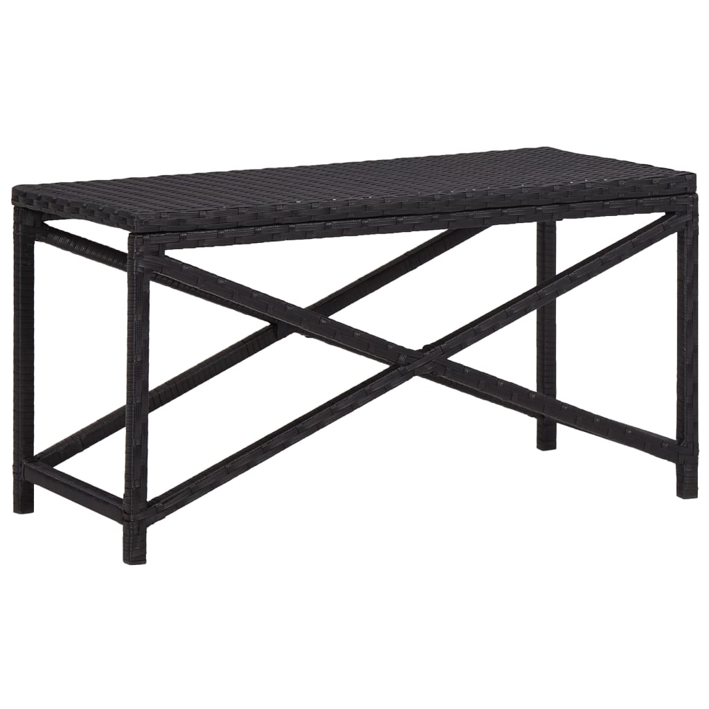 vidaXL Garden Bench 120 cm Poly Rattan Black