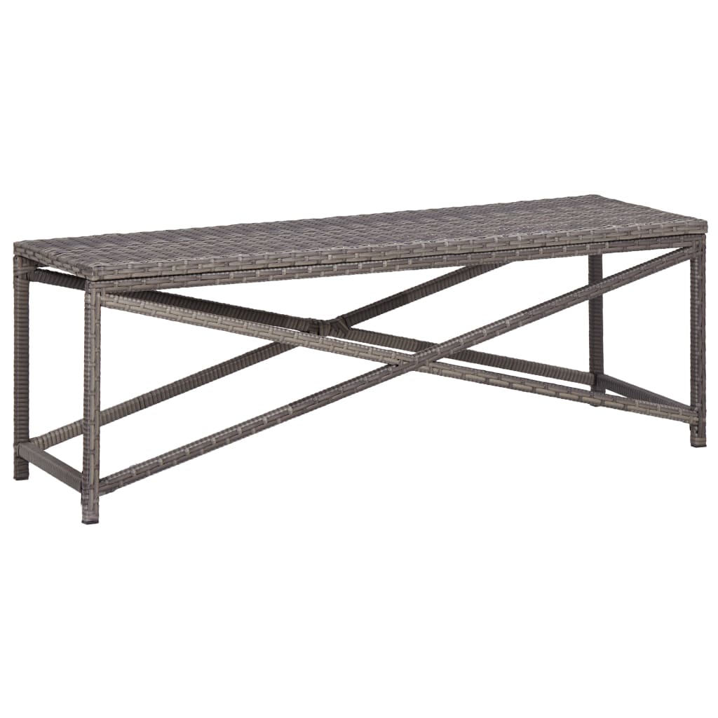 vidaXL Garden Bench 120 cm Poly Rattan Black