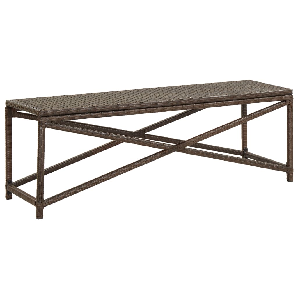 vidaXL Garden Bench 120 cm Poly Rattan Black