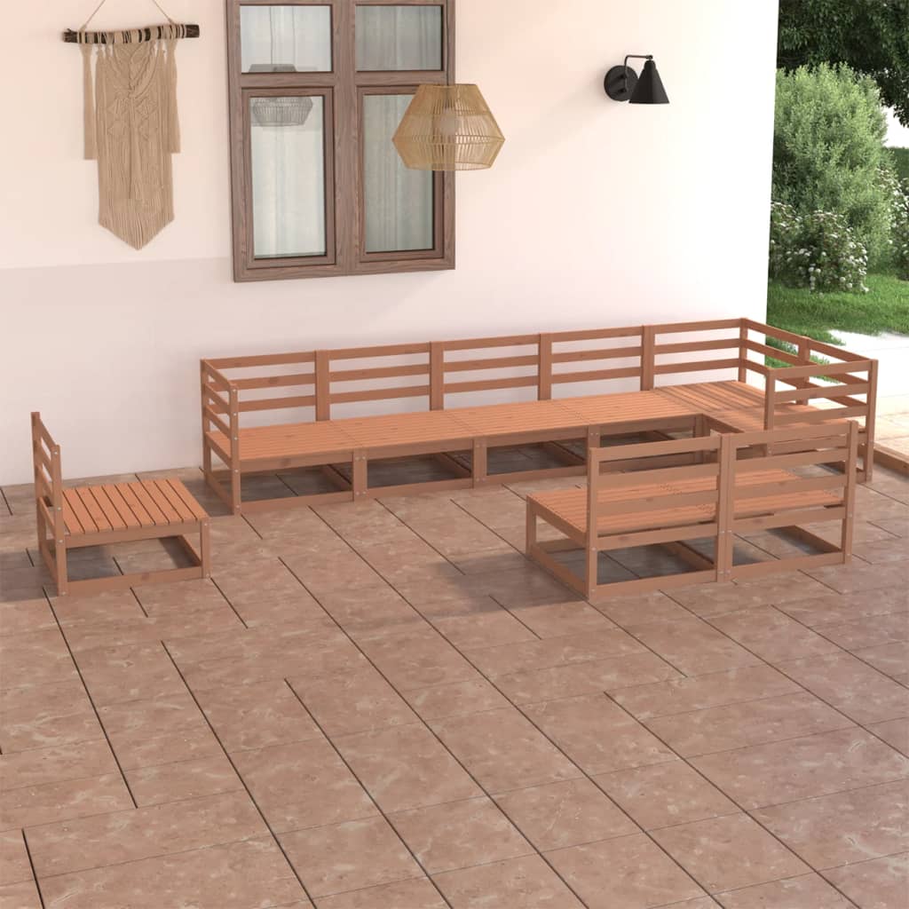 9-piece-garden-lounge-set-honey-brown-solid-pinewood-4 At Willow and Wine