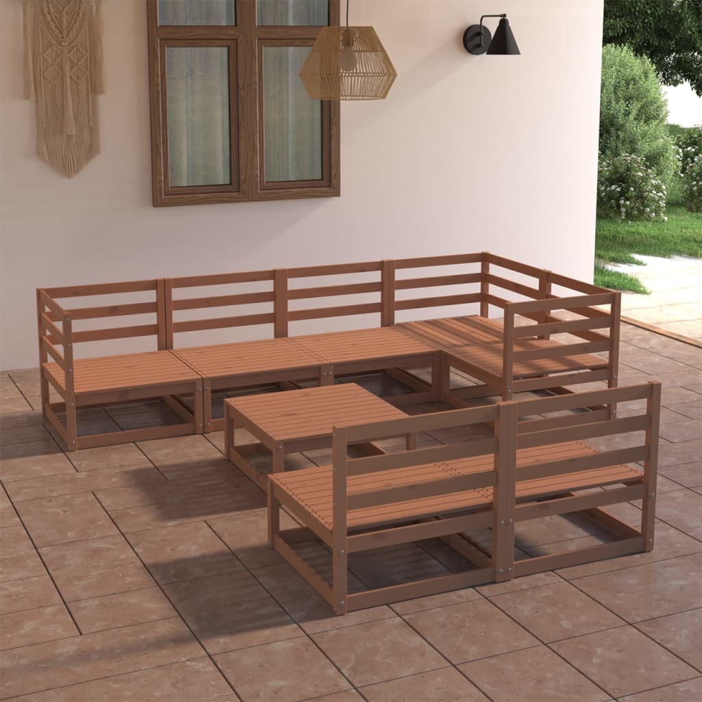 8-piece-garden-lounge-set-honey-brown-solid-pinewood-5 At Willow and Wine