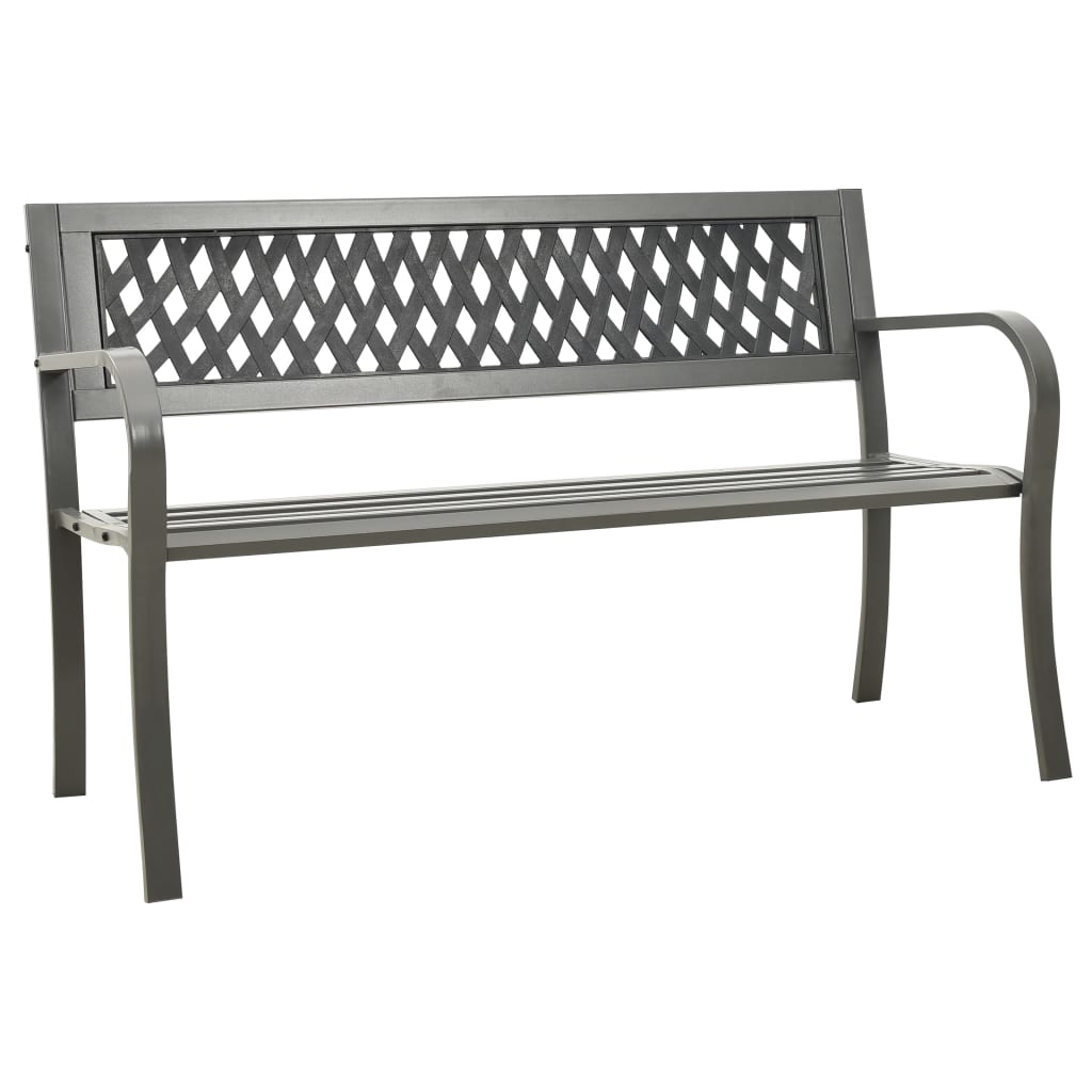 garden-bench-125-cm-steel-grey At Willow and Wine