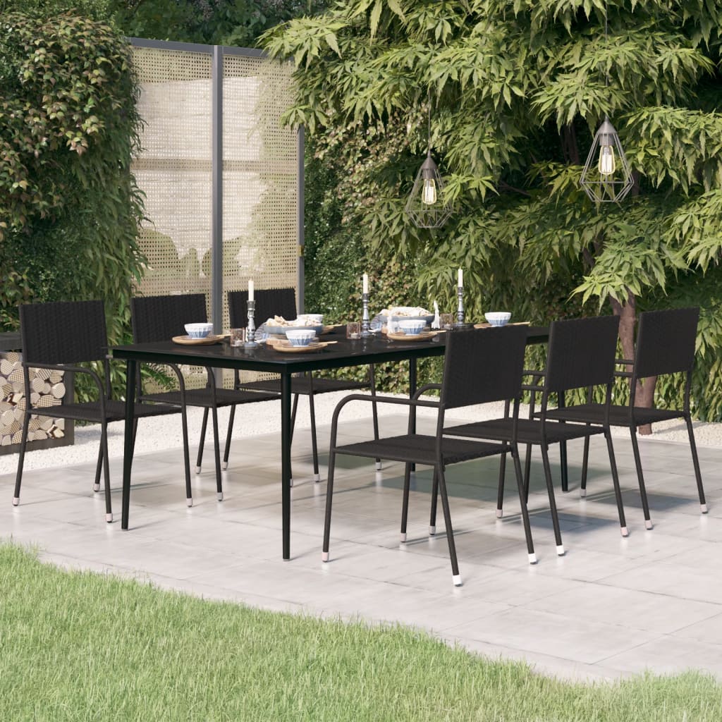 garden-dining-table-black-200x100x74-cm-steel-and-glass At Willow and Wine