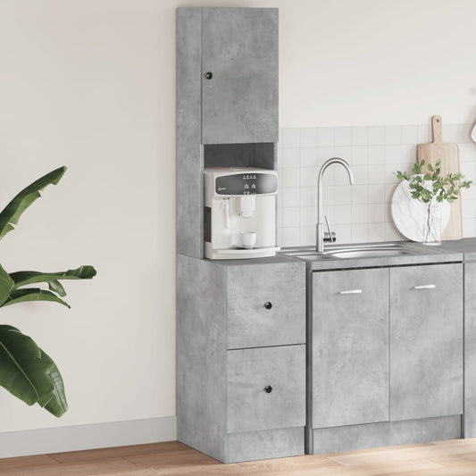 vidaXL Kitchen Cabinet Concrete Grey 35x50x180 cm Engineered Wood