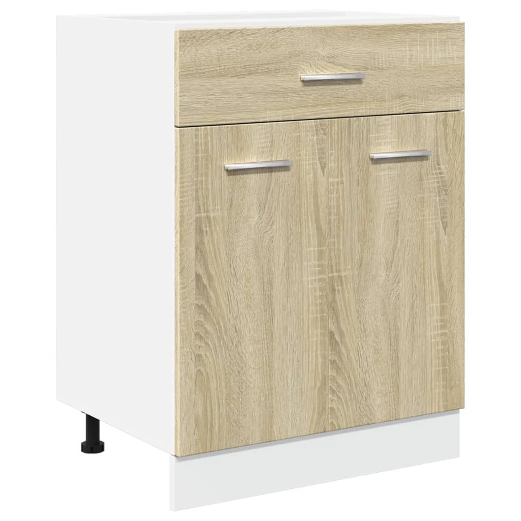 vidaXL Drawer Bottom Cabinet Sonoma Oak 60x46x81.5 cm Engineered Wood