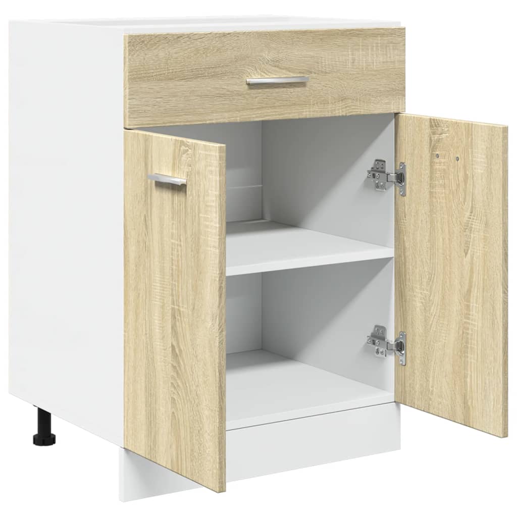 vidaXL Drawer Bottom Cabinet Sonoma Oak 60x46x81.5 cm Engineered Wood