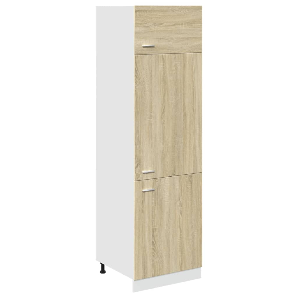 vidaXL Refrigerator Cabinet Sonoma Oak 60x57x207 cm Engineered Wood