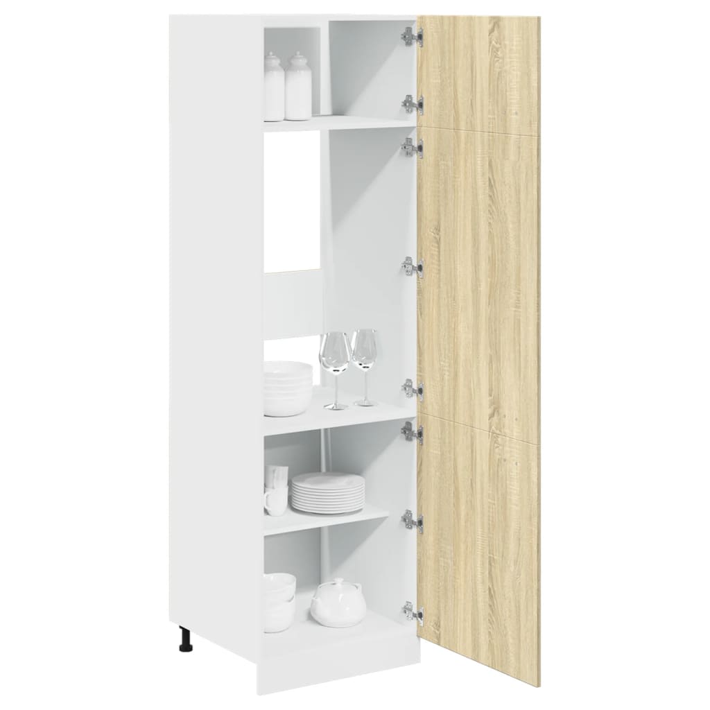 vidaXL Refrigerator Cabinet Sonoma Oak 60x57x207 cm Engineered Wood