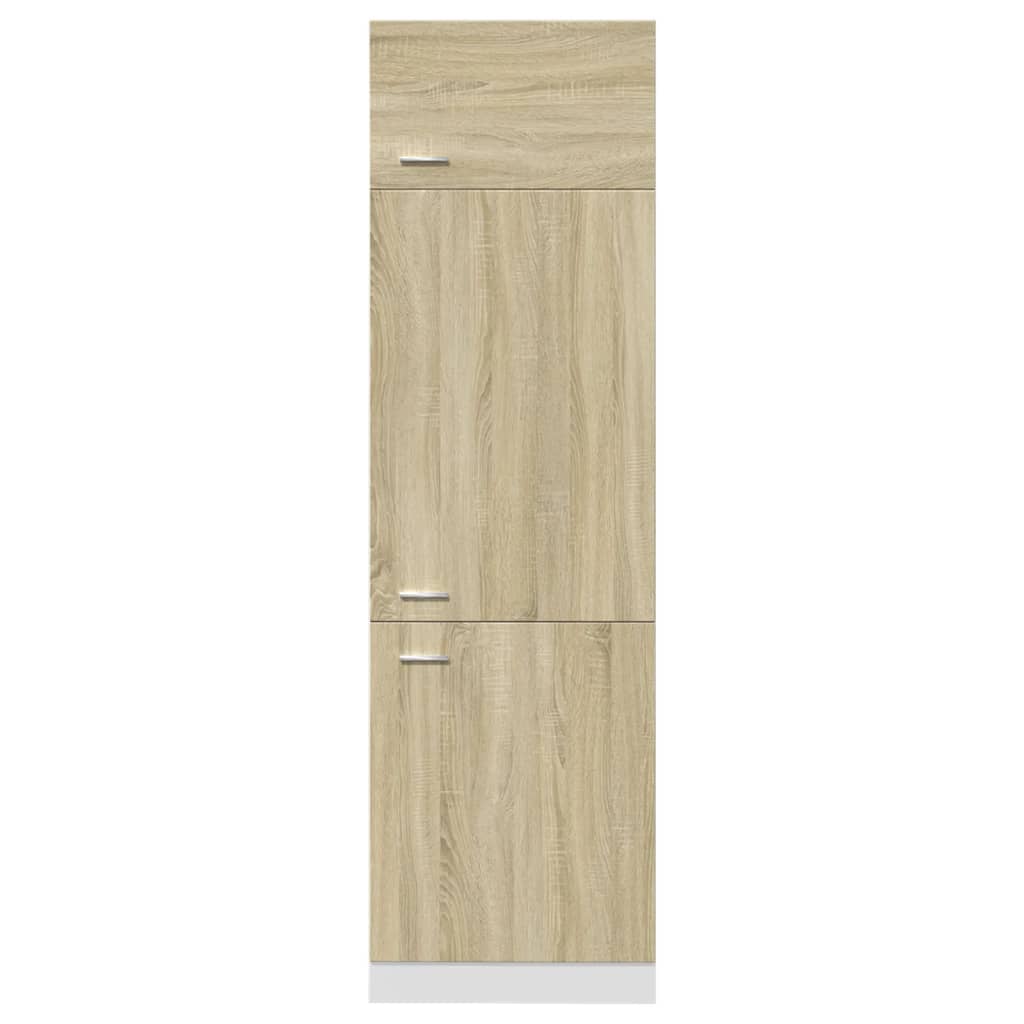 vidaXL Refrigerator Cabinet Sonoma Oak 60x57x207 cm Engineered Wood