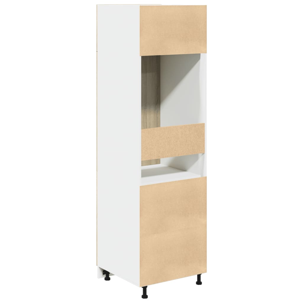 vidaXL Refrigerator Cabinet Sonoma Oak 60x57x207 cm Engineered Wood