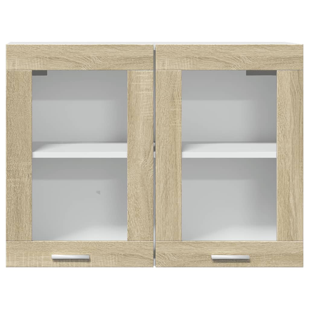 vidaXL Hanging Glass Cabinet Sonoma Oak 80x31x60 cm Engineered Wood