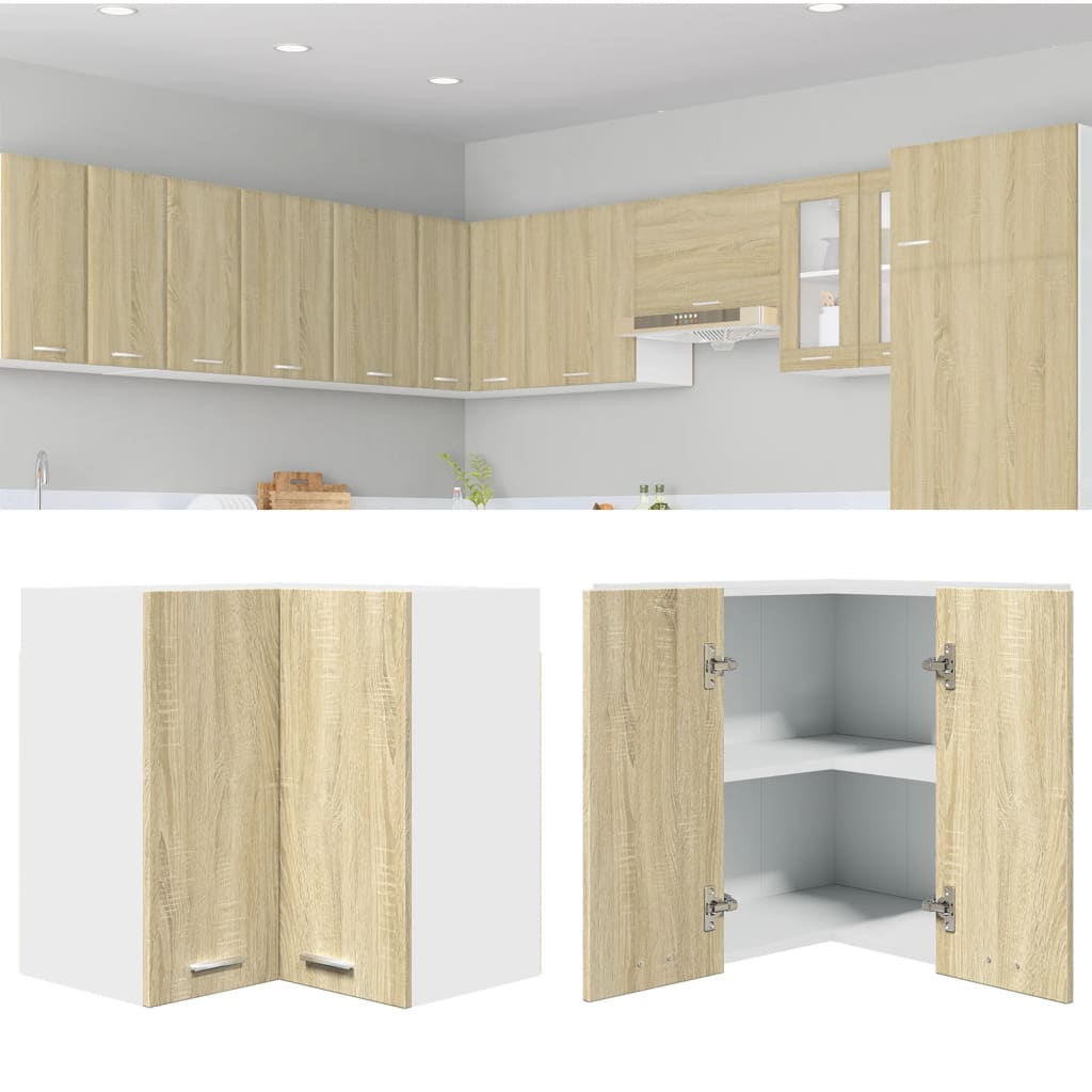 vidaXL Hanging Corner Cabinet Sonoma Oak 57x57x60 cm Engineered Wood