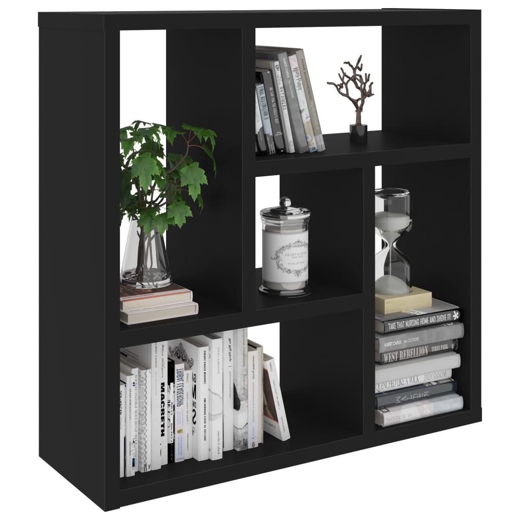 vidaXL Wall Shelf Black 45.1x16x45.1 cm Engineered Wood