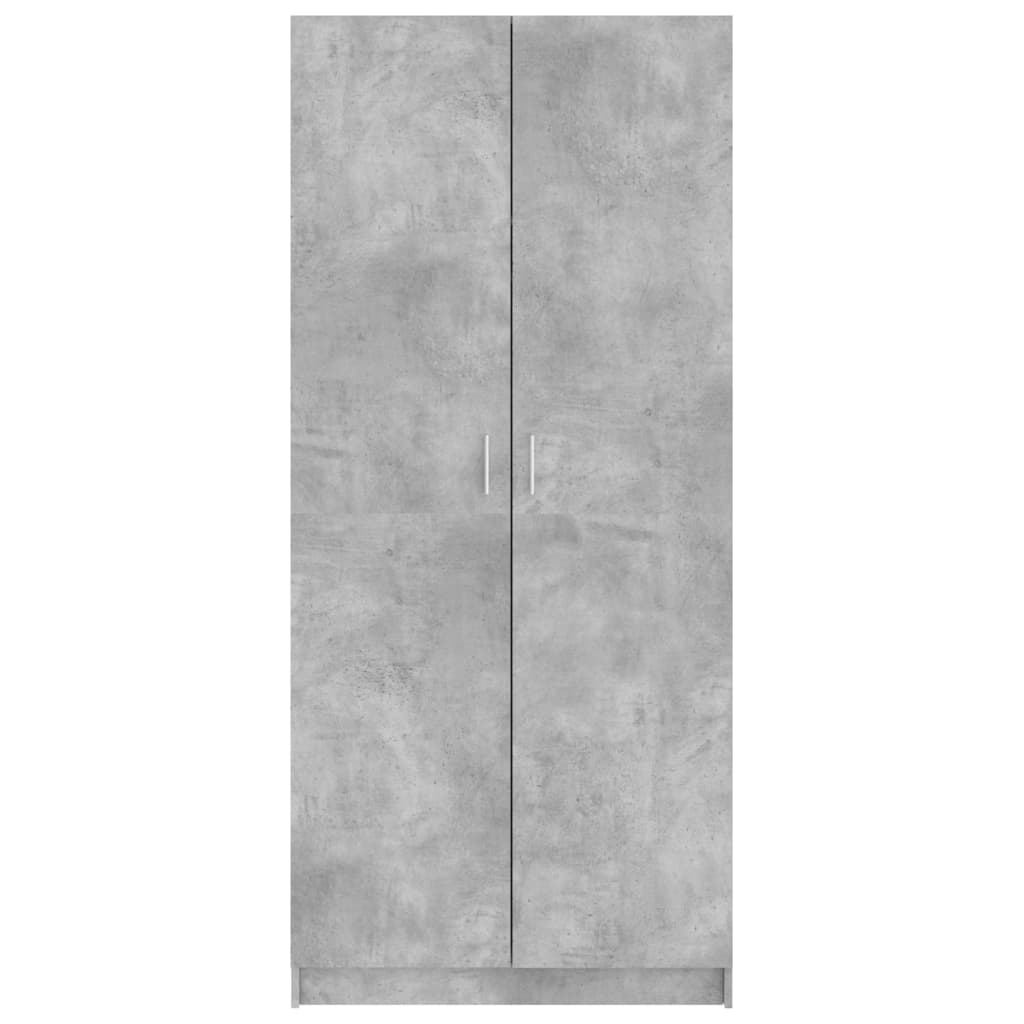 vidaXL Wardrobe Concrete Grey 80x52x180 cm Engineered Wood