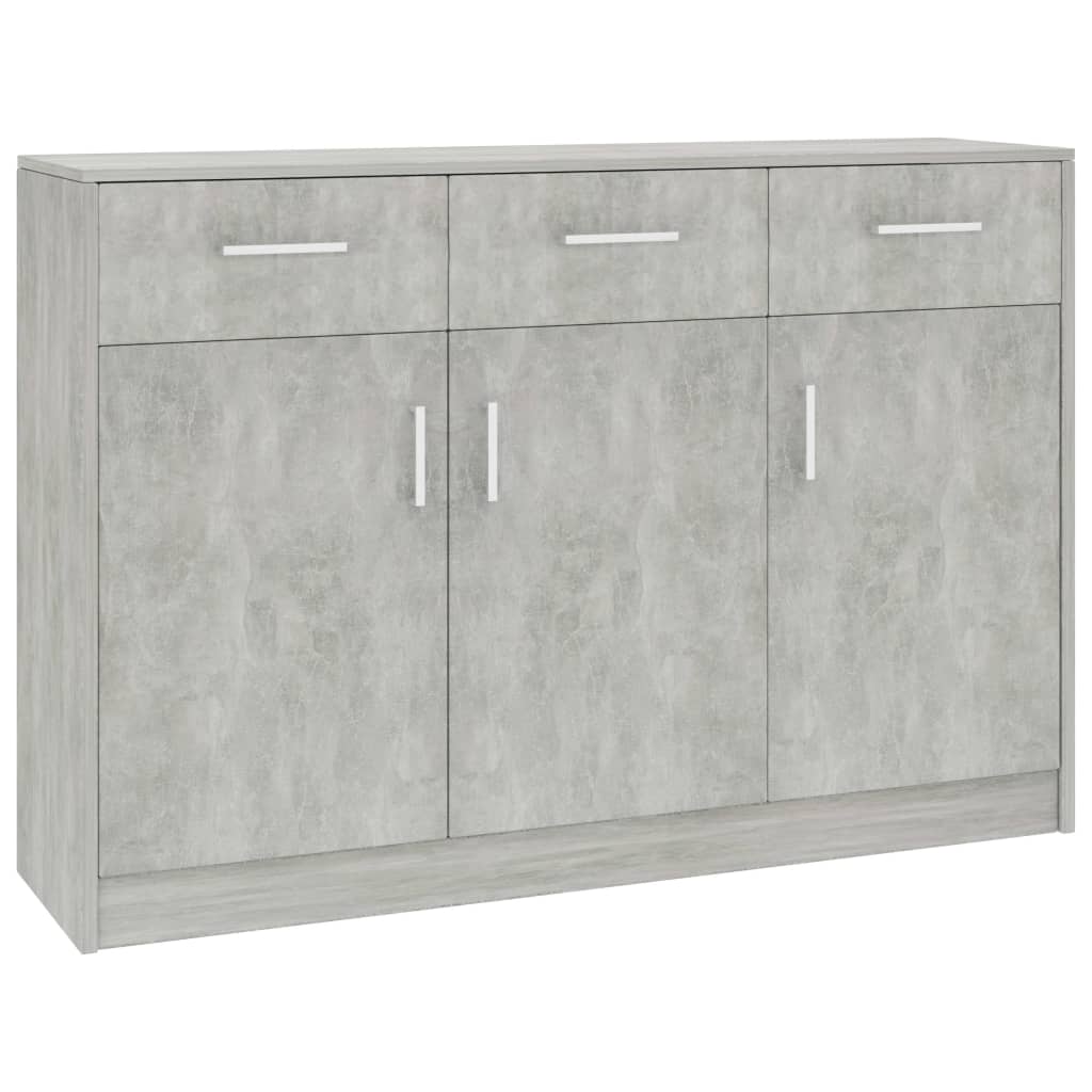 vidaXL Sideboard Concrete Grey 110x30x75 cm Engineered Wood