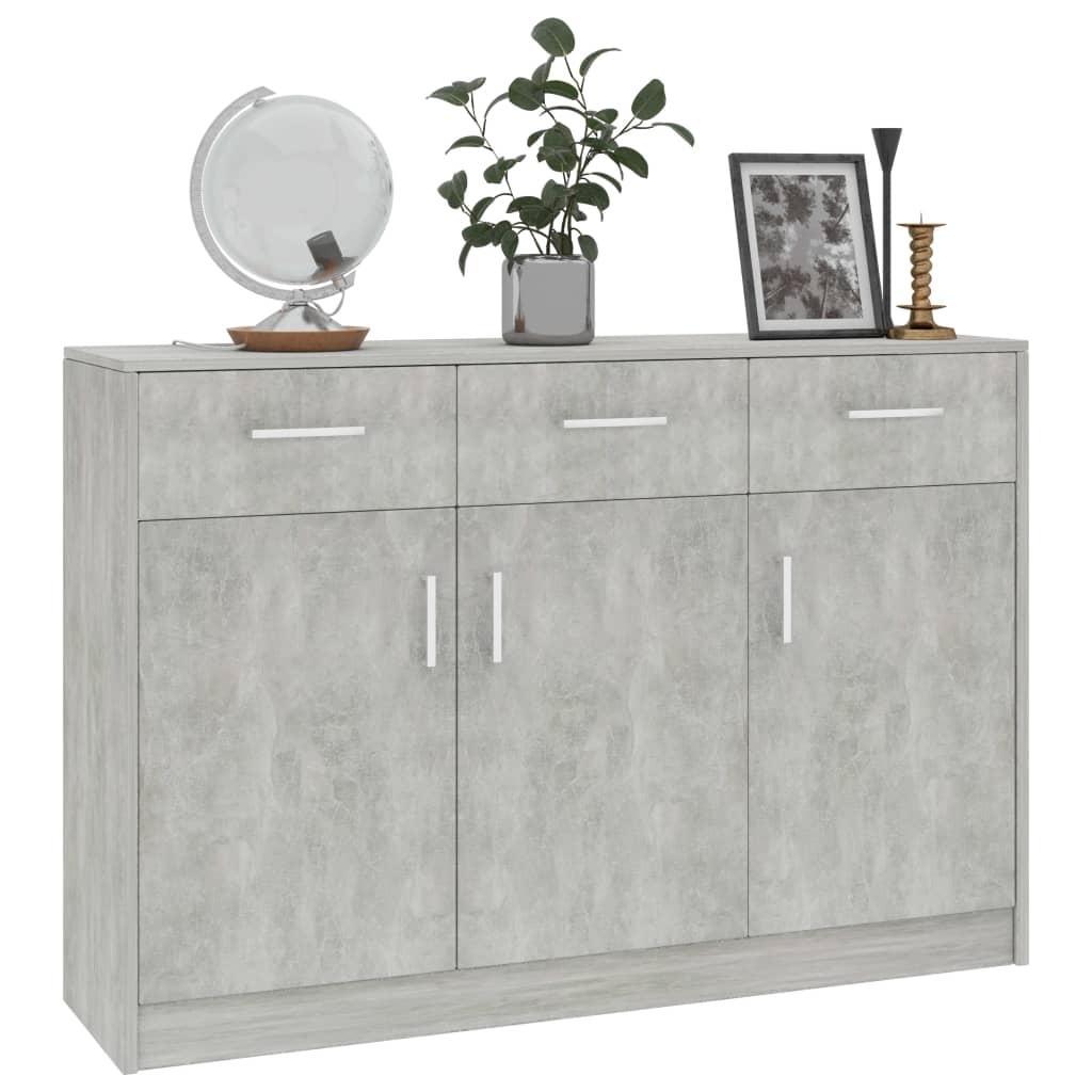 vidaXL Sideboard Concrete Grey 110x30x75 cm Engineered Wood