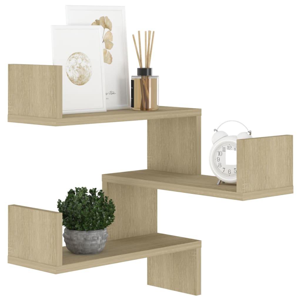 vidaXL Wall Corner Shelf Sonoma Oak 40x40x50 cm Engineered Wood