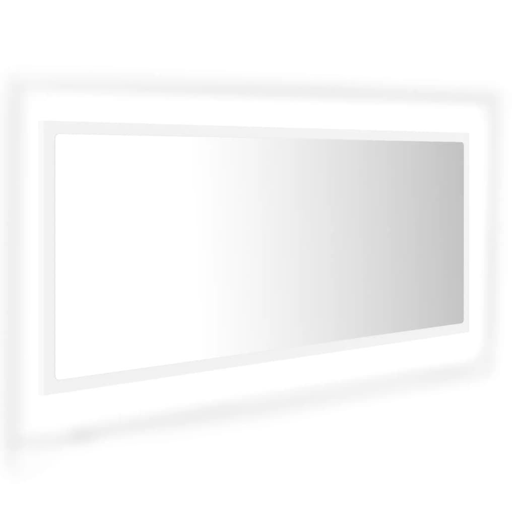 vidaXL LED Bathroom Mirror White 100x8.5x37 cm Acrylic