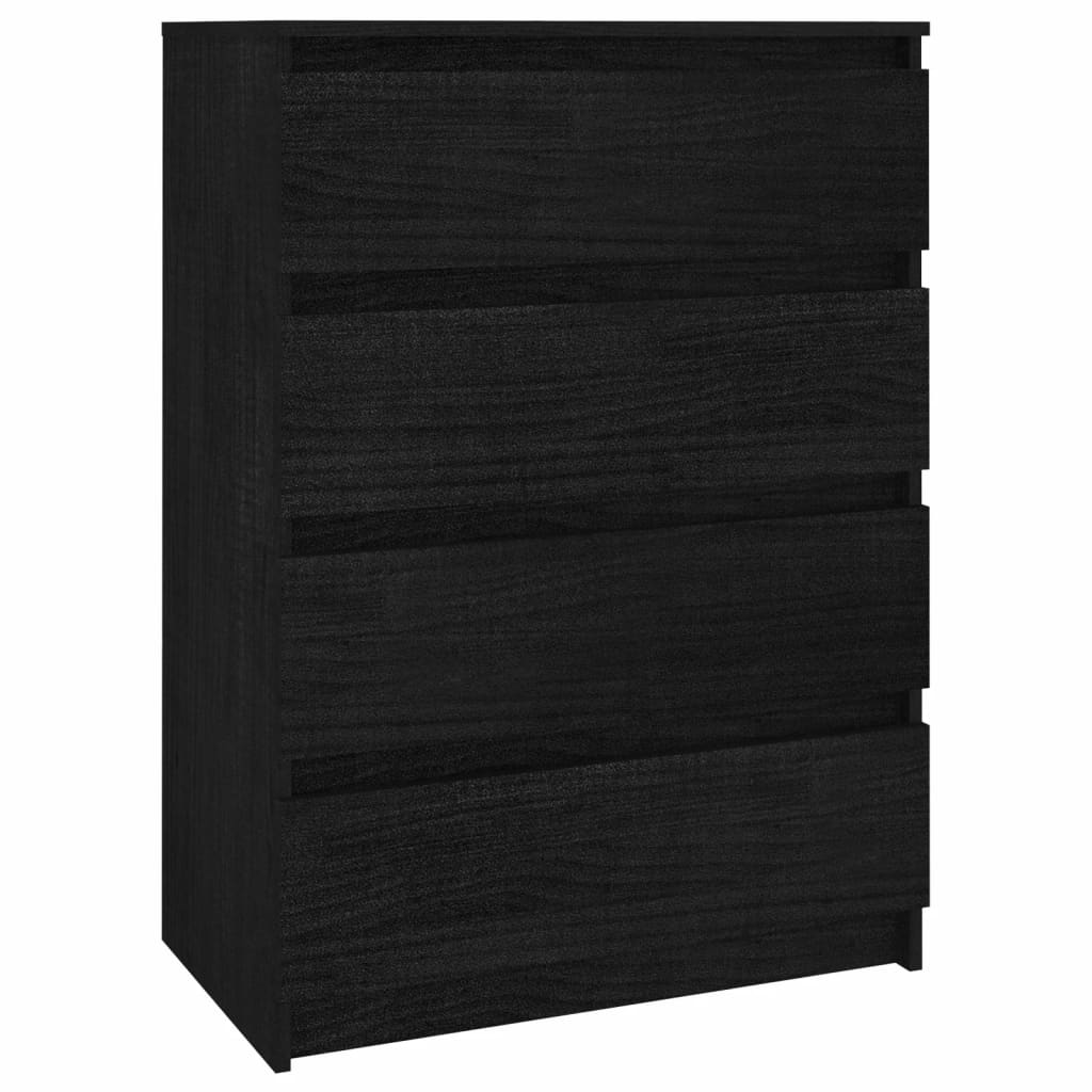 vidaXL Side Cabinet Black 60x36x84 cm Solid Pinewood