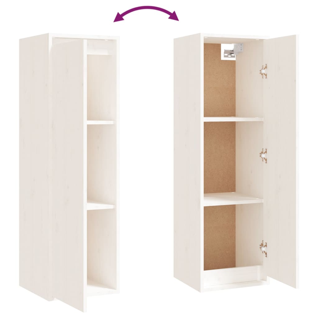 vidaXL Wall Cabinets 2 pcs White 30x30x100 cm Solid Pinewood