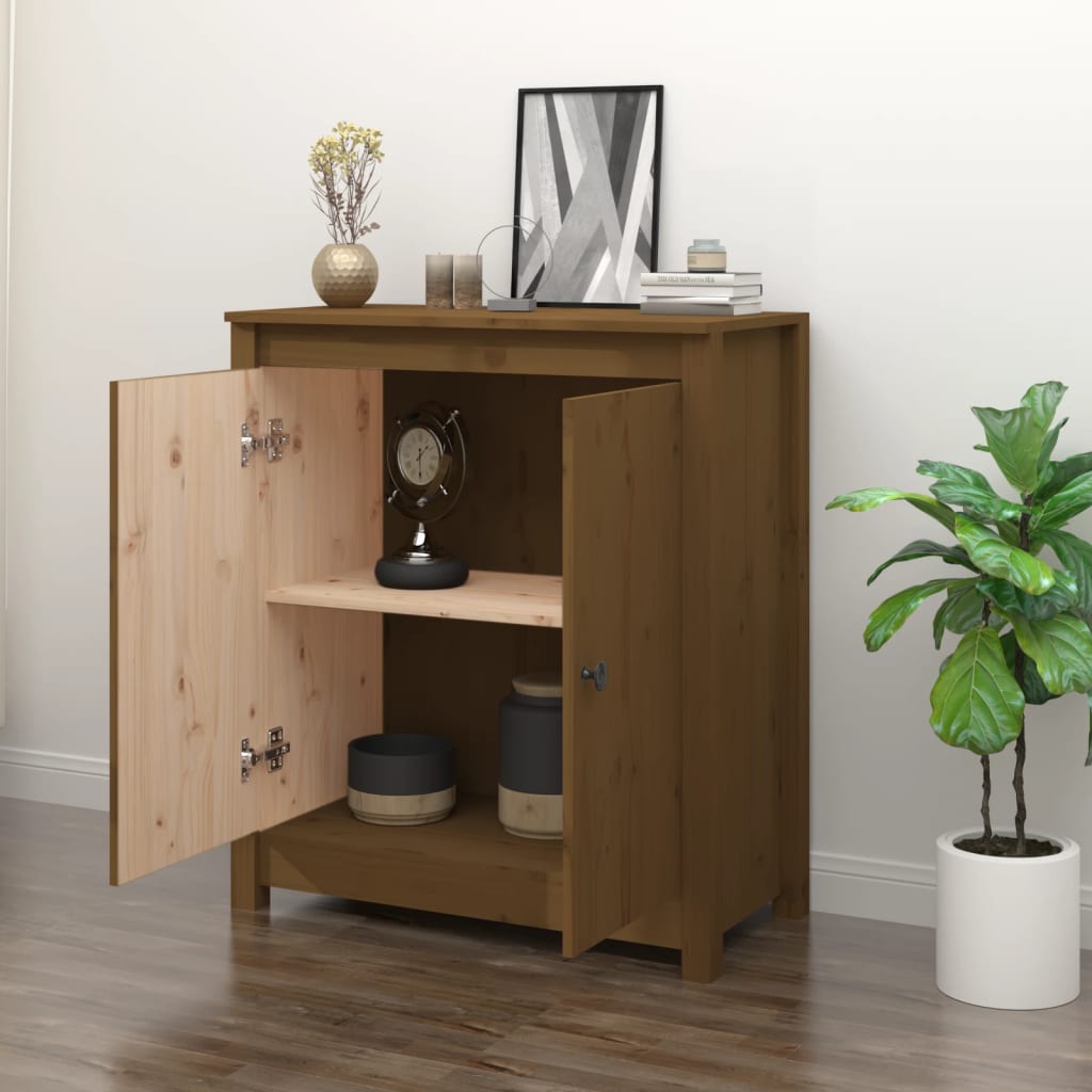 vidaXL Sideboard Honey Brown 70x35x80 cm Solid Wood Pine