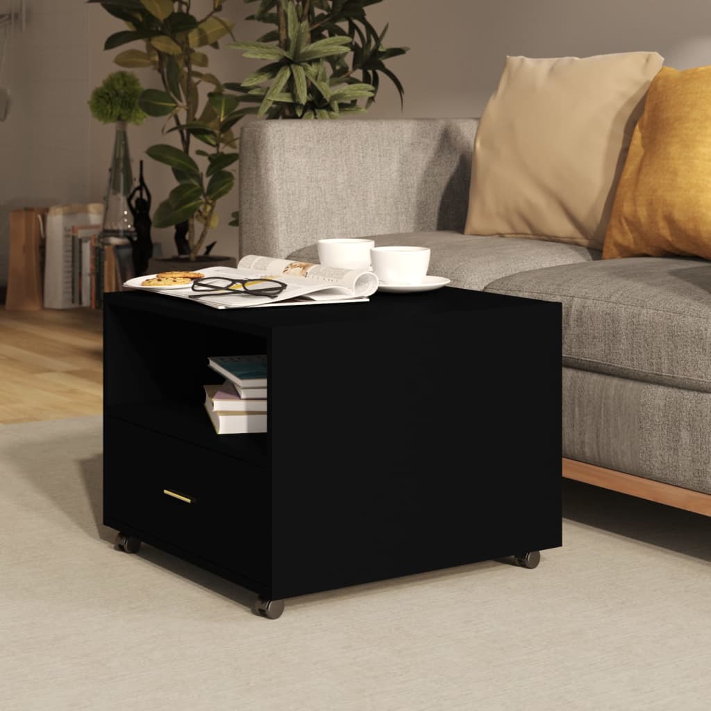 vidaXL Coffee Table Black 55x55x40 cm Engineered Wood