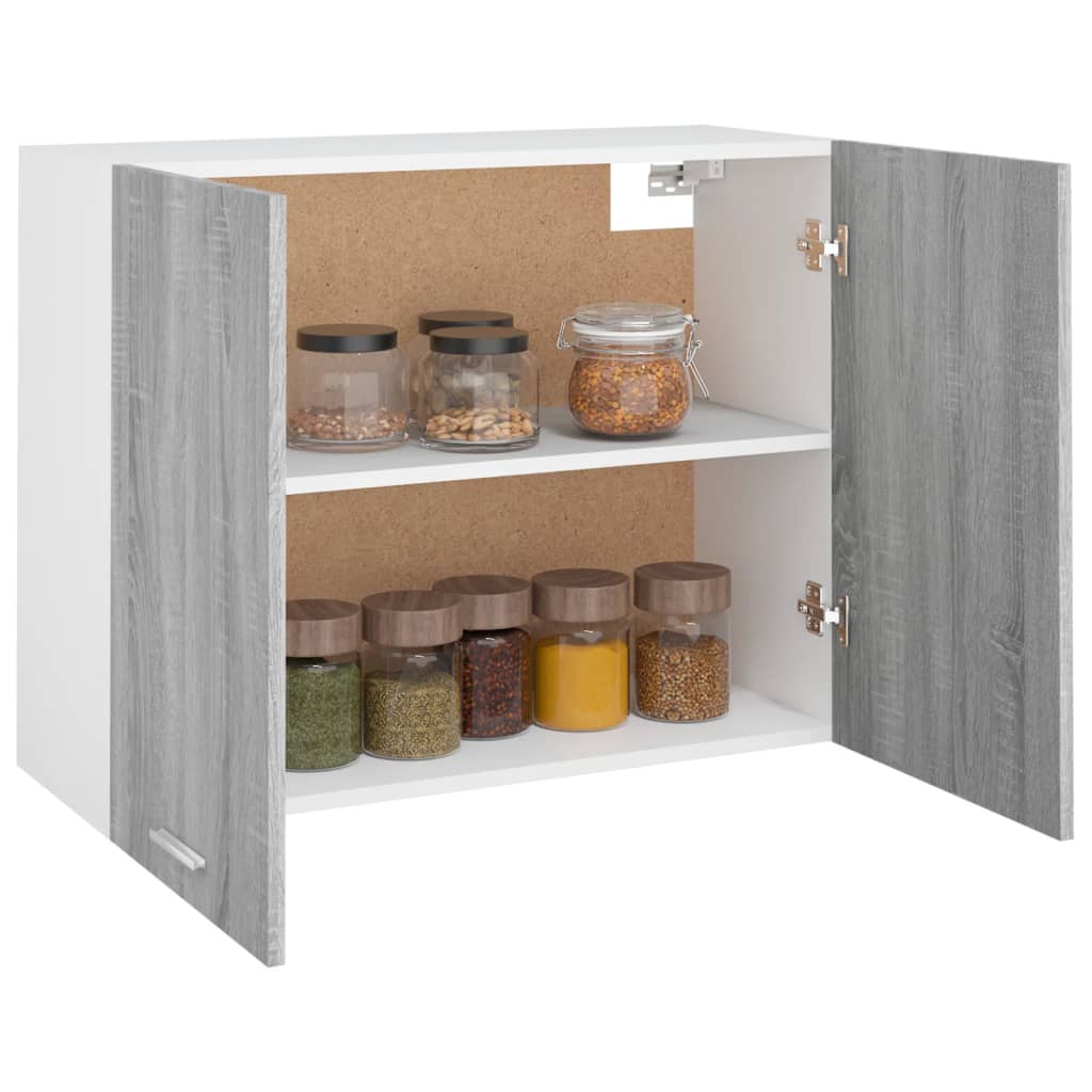 vidaXL Hanging Cabinet Grey Sonoma 80x31x60 cm Engineered Wood