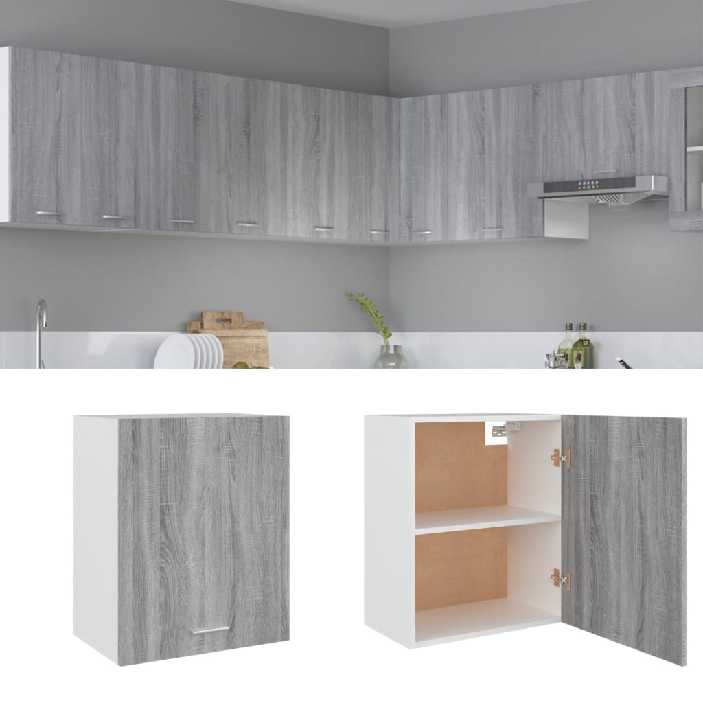 vidaXL Hanging Cabinet Grey Sonoma 50x31x60 cm Engineered Wood at Willow and Wine!