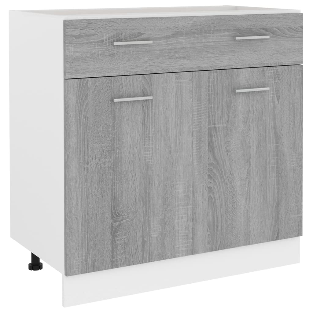 vidaXL Drawer Bottom Cabinet Grey Sonoma 80x46x81.5 cm Engineered Wood