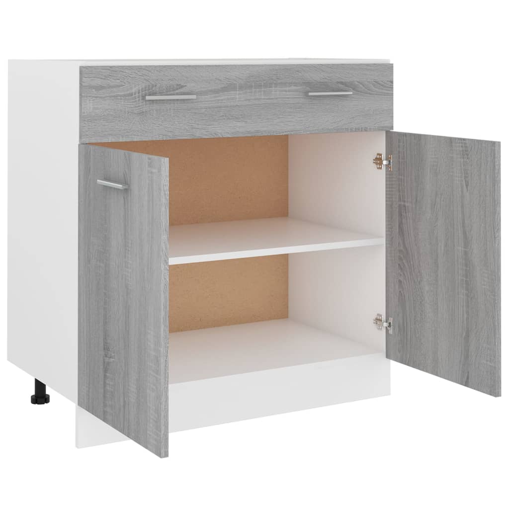 vidaXL Drawer Bottom Cabinet Grey Sonoma 80x46x81.5 cm Engineered Wood