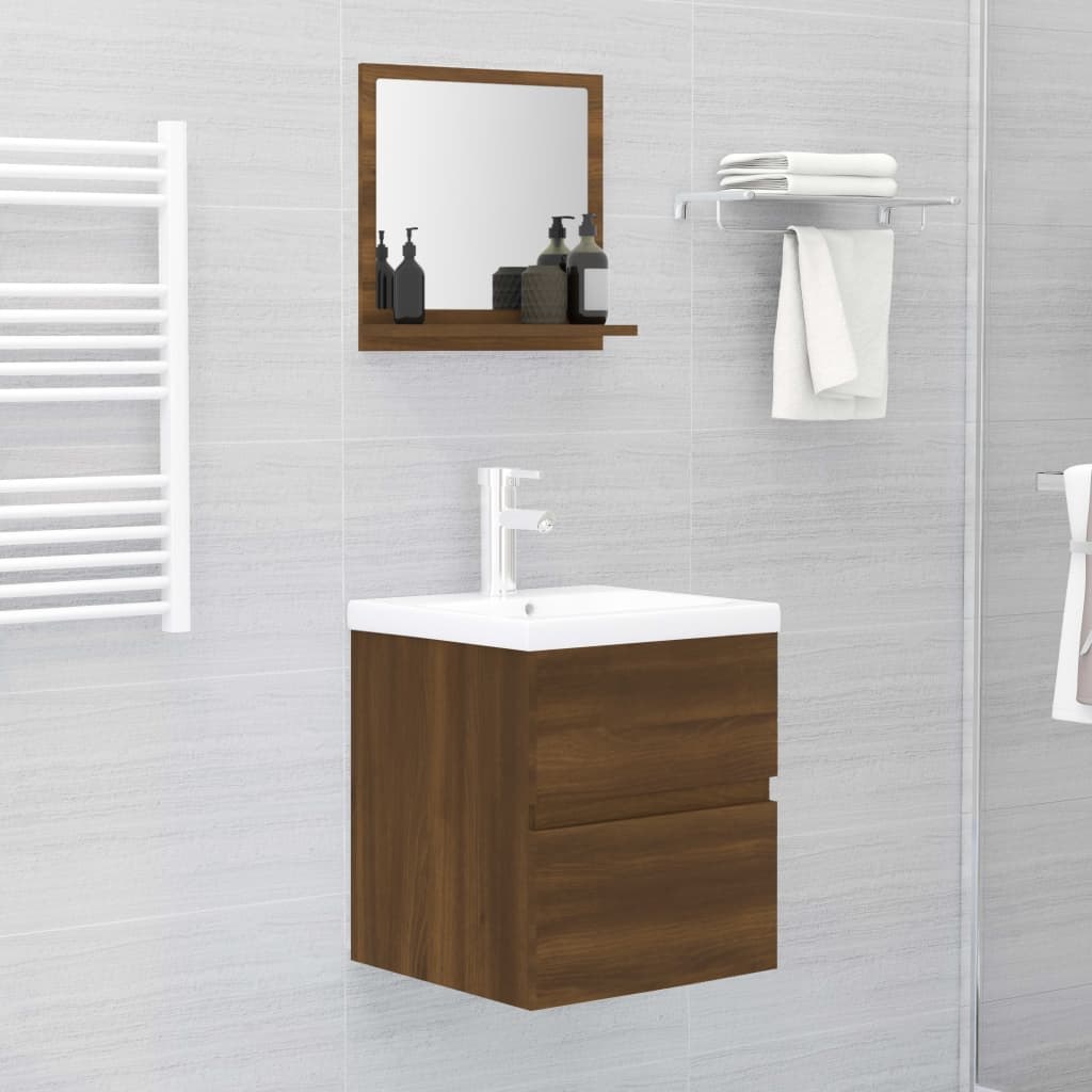 vidaXL Bathroom Mirror Brown Oak 40x10.5x37 cm Engineered Wood