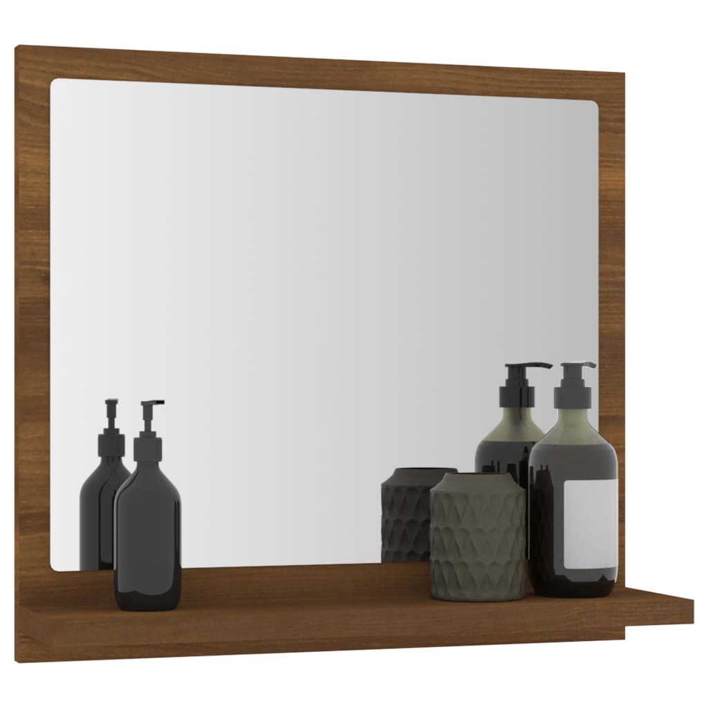 vidaXL Bathroom Mirror Brown Oak 40x10.5x37 cm Engineered Wood