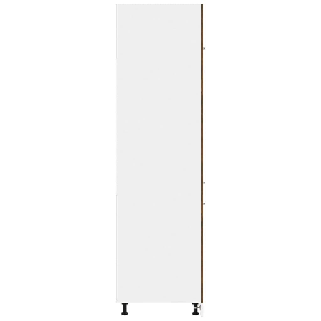 vidaXL Refrigerator Cabinet Smoked Oak 60x57x207 cm Engineered Wood