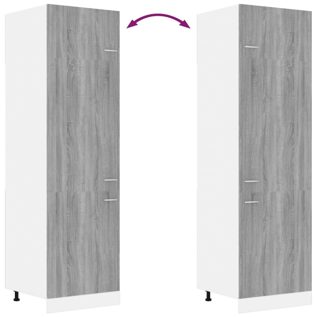 vidaXL Refrigerator Cabinet Grey Sonoma 60x57x207 cm Engineered Wood