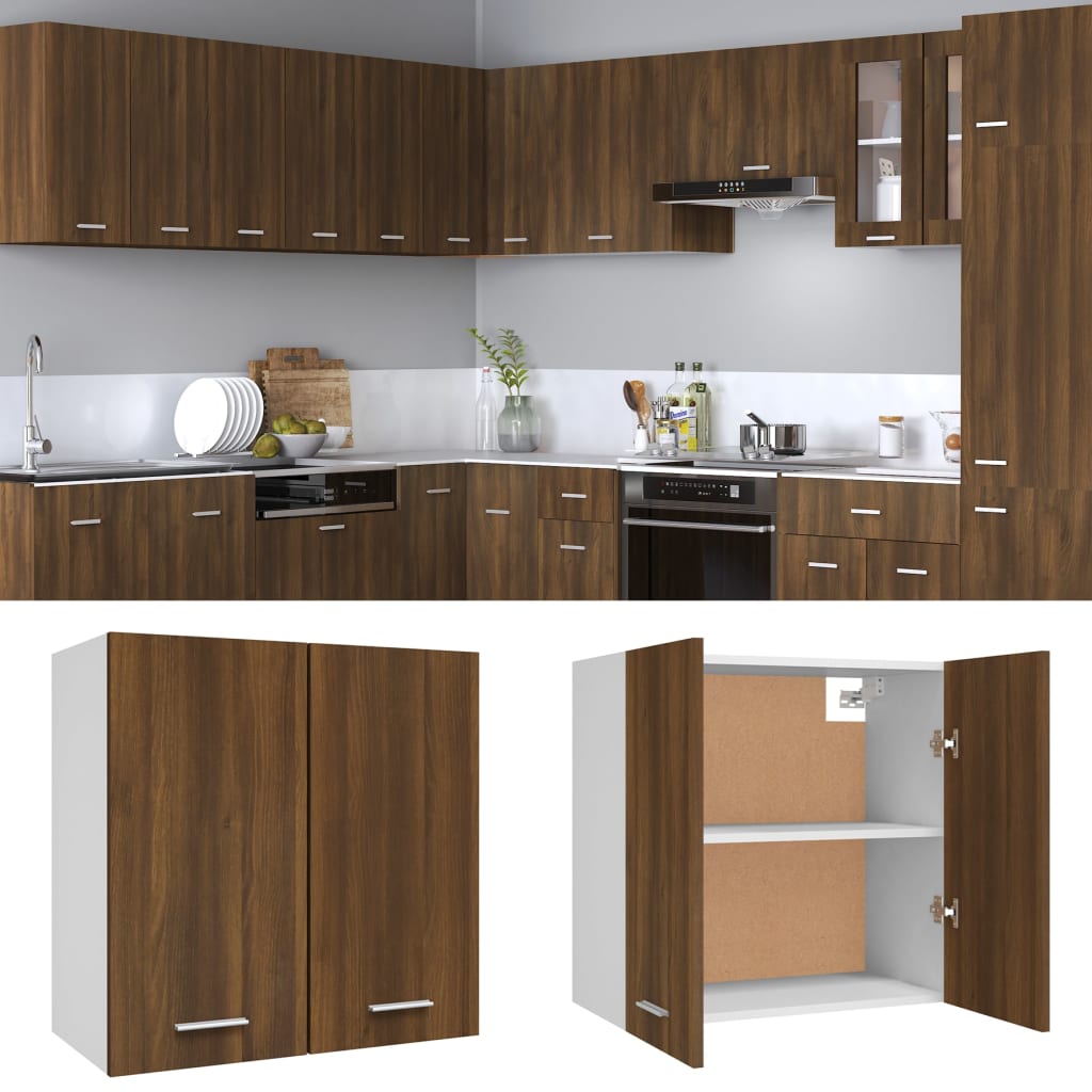 vidaXL Hanging Cabinet Brown Oak Engineered Wood