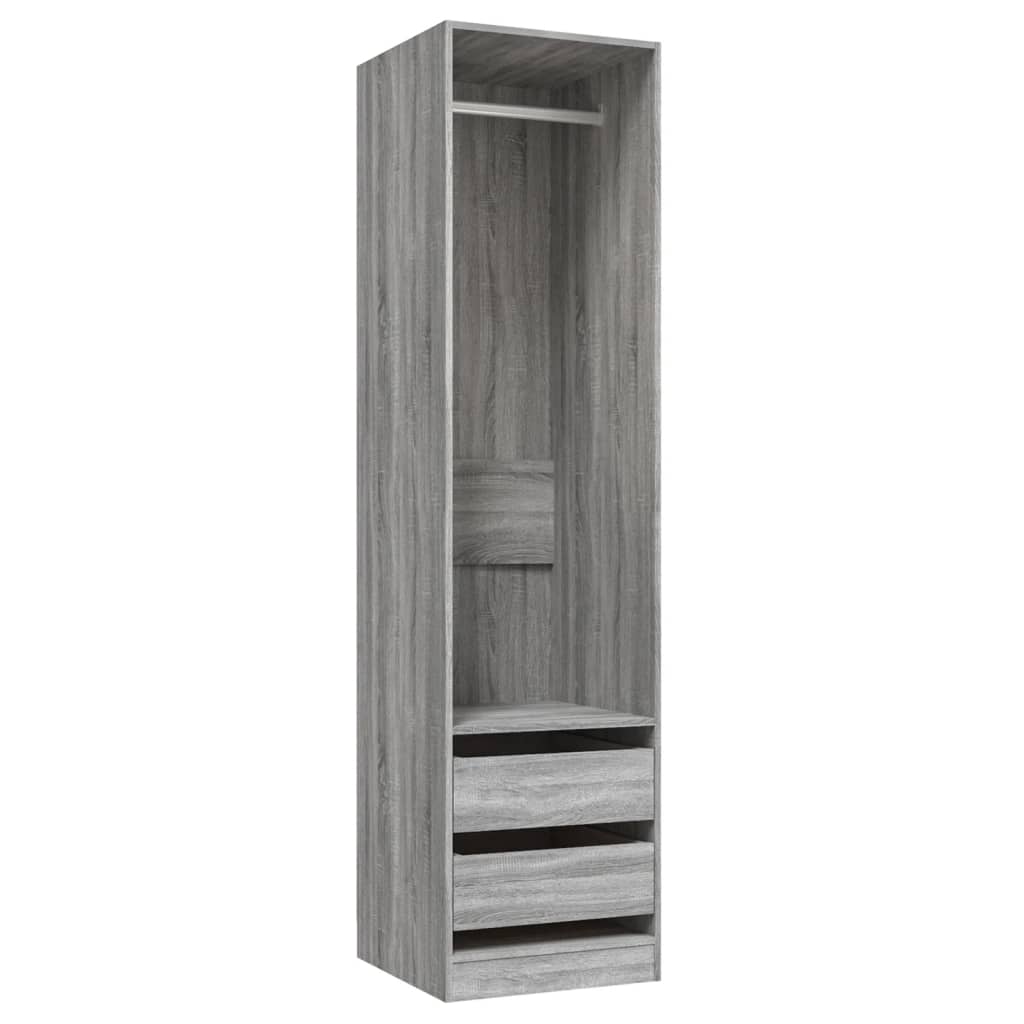 vidaXL Wardrobe with Drawers Grey Sonoma 50x50x200 cm Engineered Wood