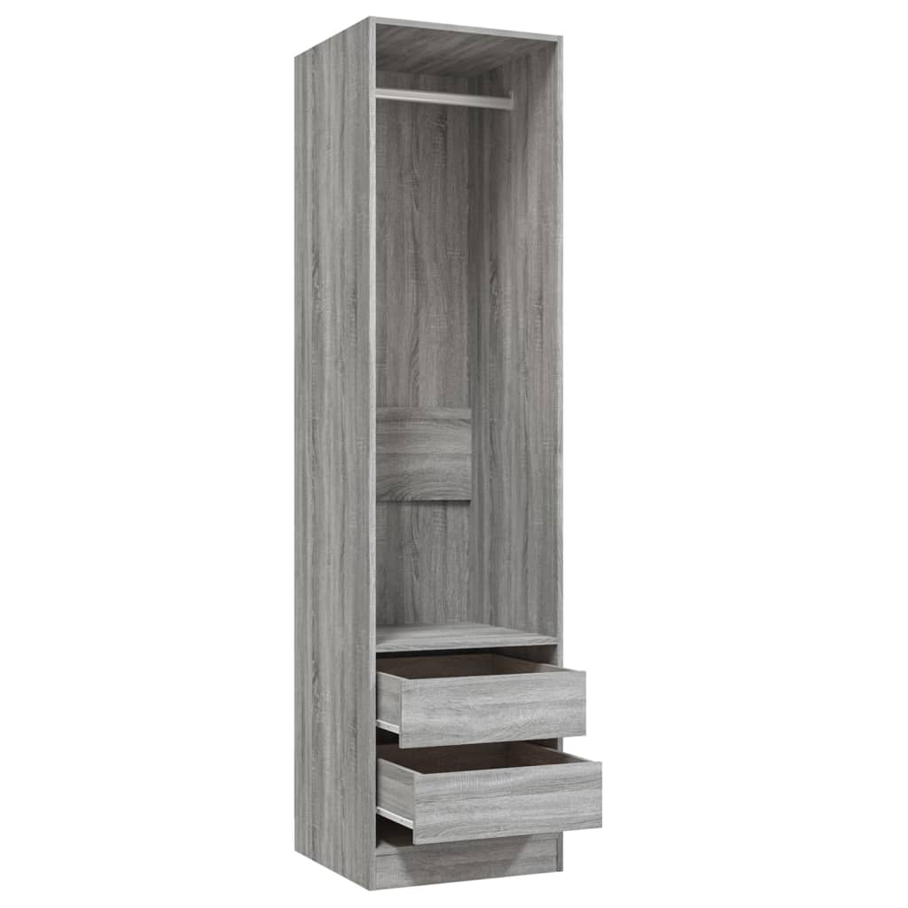 vidaXL Wardrobe with Drawers Grey Sonoma 50x50x200 cm Engineered Wood