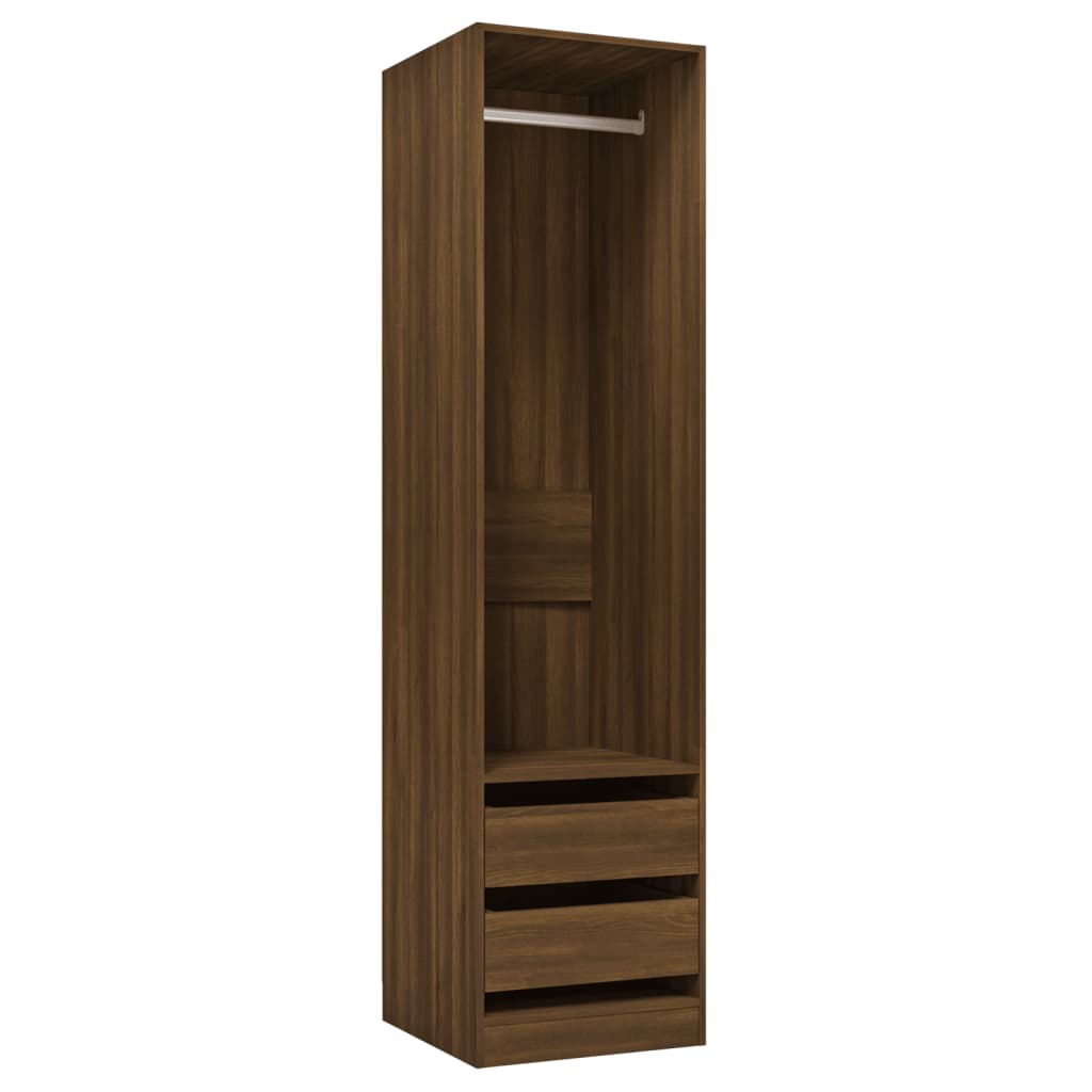 vidaXL Wardrobe with Drawers Brown Oak 50x50x200 cm Engineered Wood