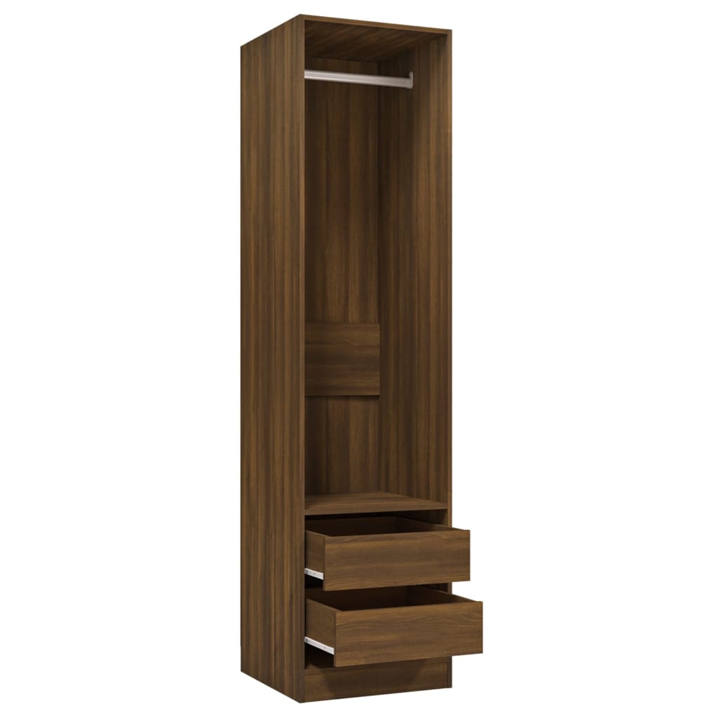 vidaXL Wardrobe with Drawers Brown Oak 50x50x200 cm Engineered Wood