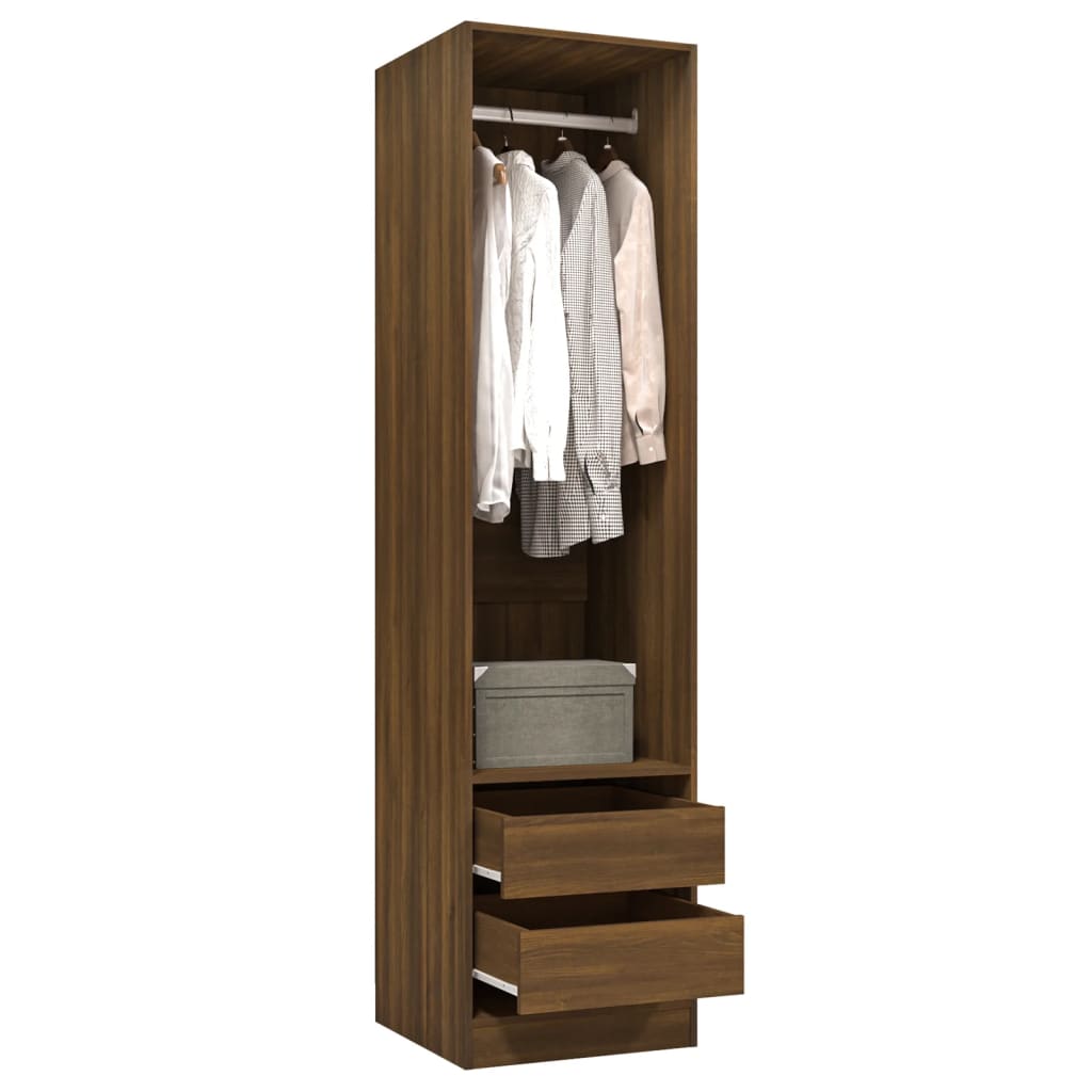 vidaXL Wardrobe with Drawers Brown Oak 50x50x200 cm Engineered Wood