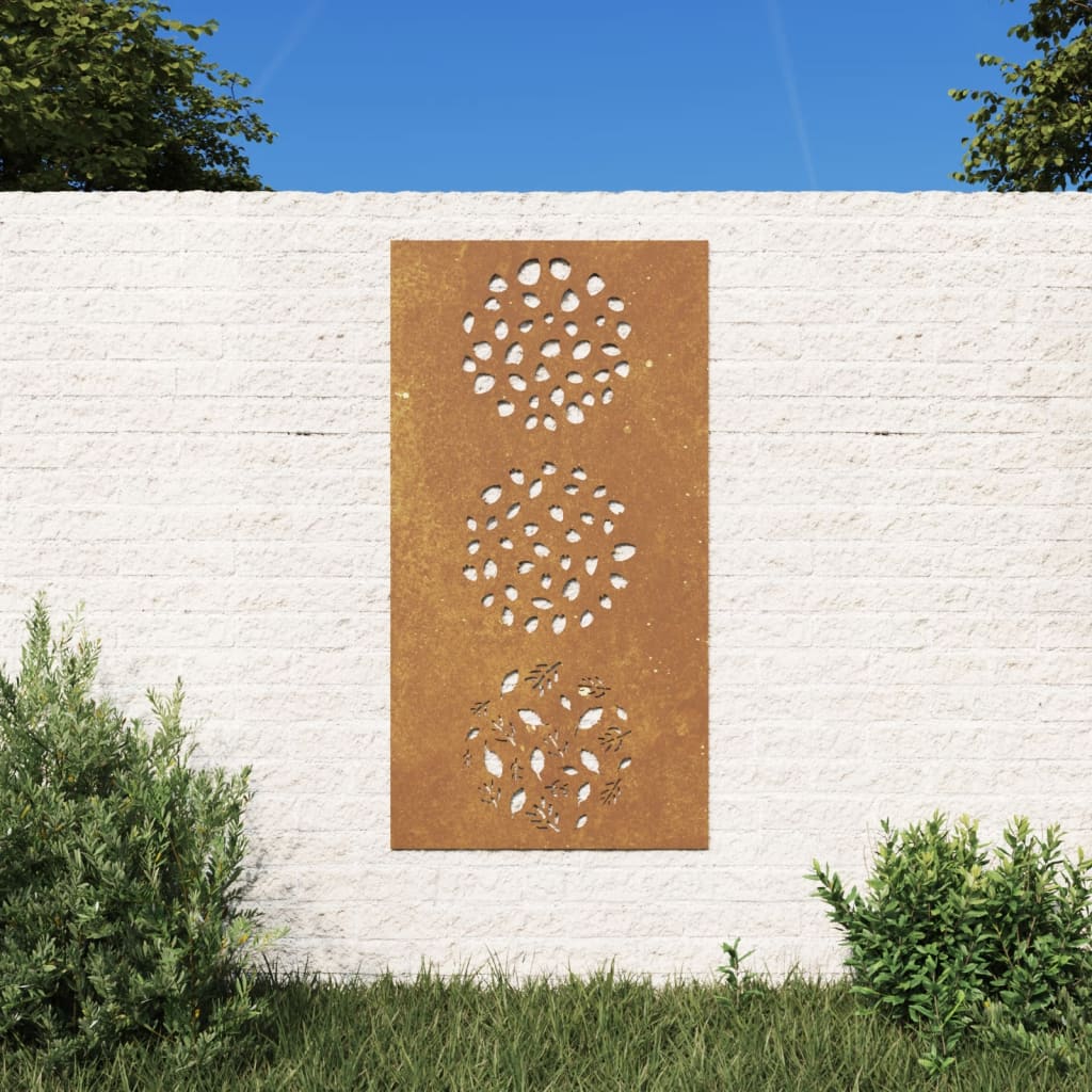 vidaXL Garden Wall Decoration 105x55 cm Corten Steel Leaf Design at Willow and Wine!