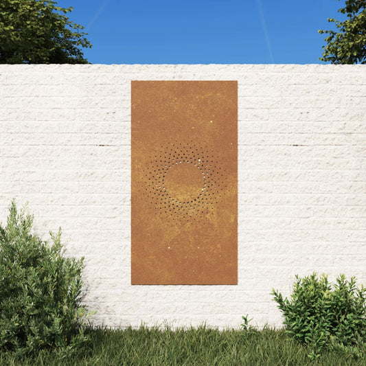 vidaXL Garden Wall Decoration 105x55 cm Corten Steel Sun Design at Willow and Wine!