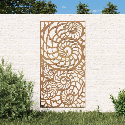 vidaXL Garden Wall Decoration 105x55 cm Corten Steel Shell Design at Willow and Wine!