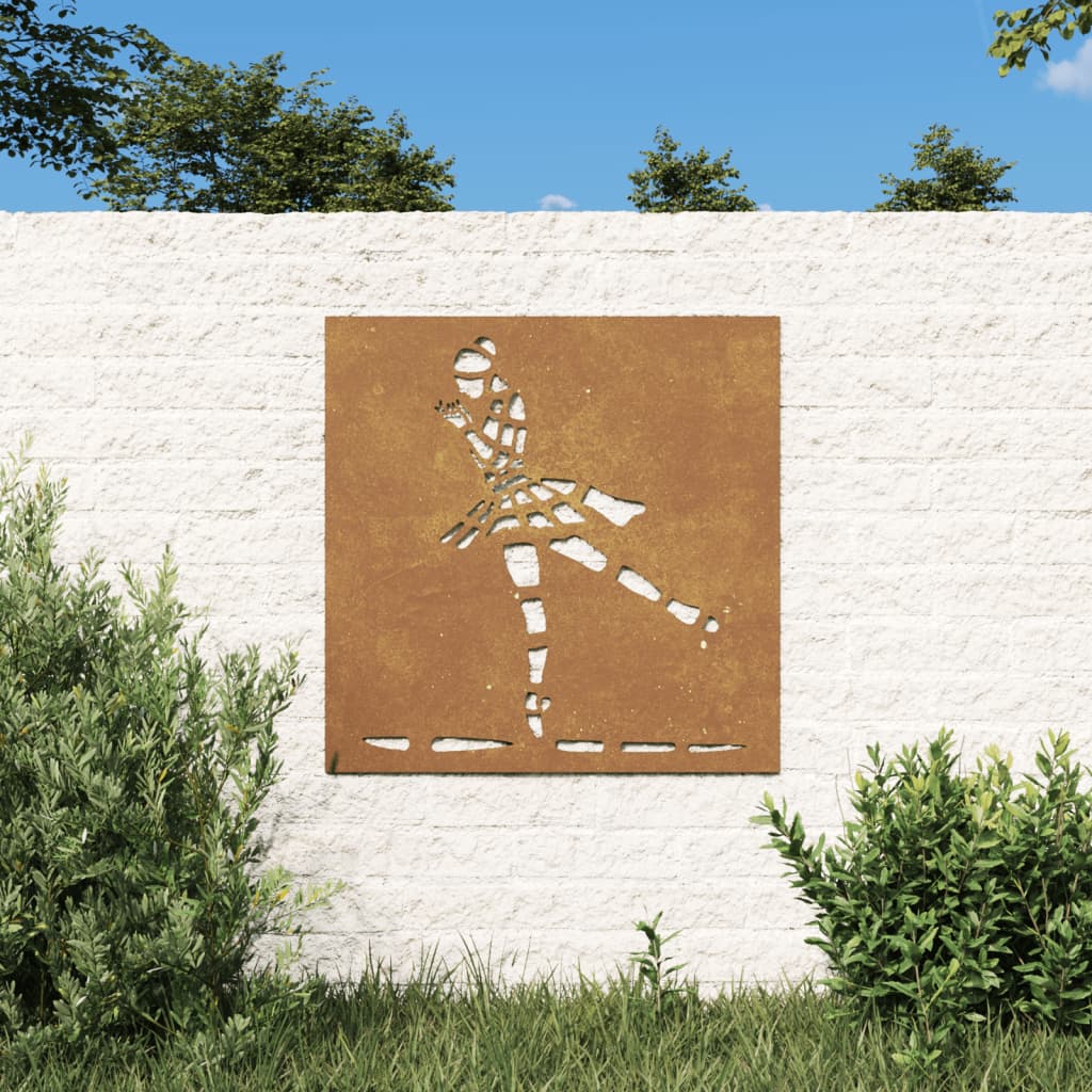 vidaXL Garden Wall Decoration 55x55 cm Corten Steel Ballet Dancer Design at Willow and Wine!