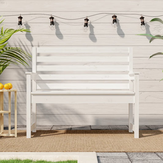 vidaXL Garden Bench White 109x48x91.5 cm Solid Wood Pine